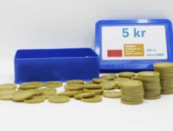 Leksakspengar 5 kr mynt 100 st