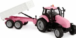Leksakstraktor rosa med ljud, ljus och med tippsläp Kids Globe