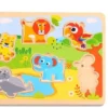 Ljud Barnpussel träpussel med figursågade vilda djur Tooky Toy