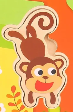 Ljud Barnpussel träpussel med figursågade vilda djur Tooky Toy