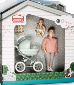 Lundby Docka med bebis och barnvagn