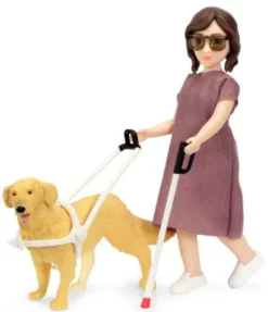 Lundby Docka med blindkäpp och hund