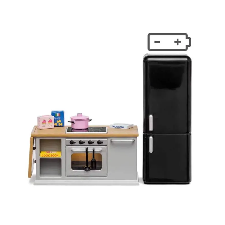 Lundby Spis och Kylskåp Set grå och svart
