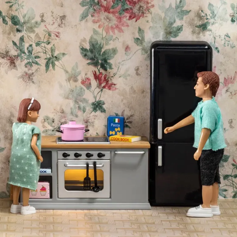 Lundby Spis och Kylskåp Set grå och svart