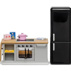Lundby Spis och Kylskåp Set grå och svart