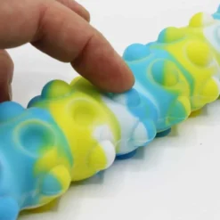 Lysande larv Push Pop suction 3D Caterpillar med sugproppar, Pop It och ljus