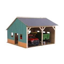 Maskinhall leksaksbyggnad för Bruder traktorer och redskap Kids Globe 1:16