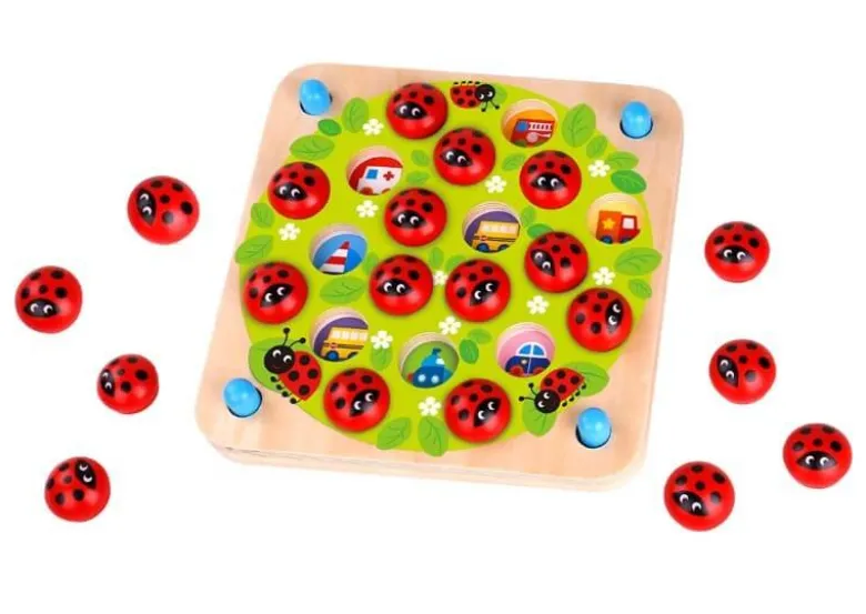 Memoryspel med nyckelpigor i trä Tooky Toy