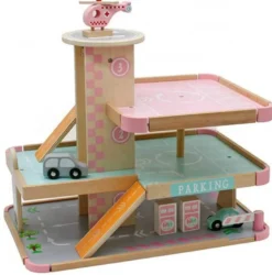 Parkeringsgarage Pastellfärger Woodi World Toy