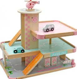 Parkeringsgarage Pastellfärger Woodi World Toy
