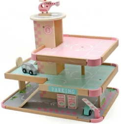 Parkeringsgarage Pastellfärger Woodi World Toy