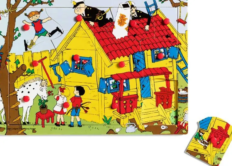 Pippi Knoppussel i trä 12 bitar