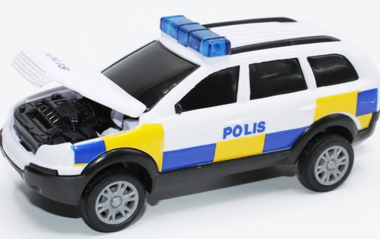 Polisbil Leksaksbil Pullback TEAMA - 1:32