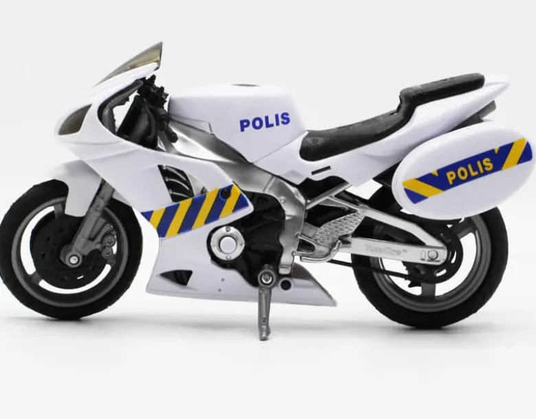 Polismotorcykel Leksak med ljud 1:12