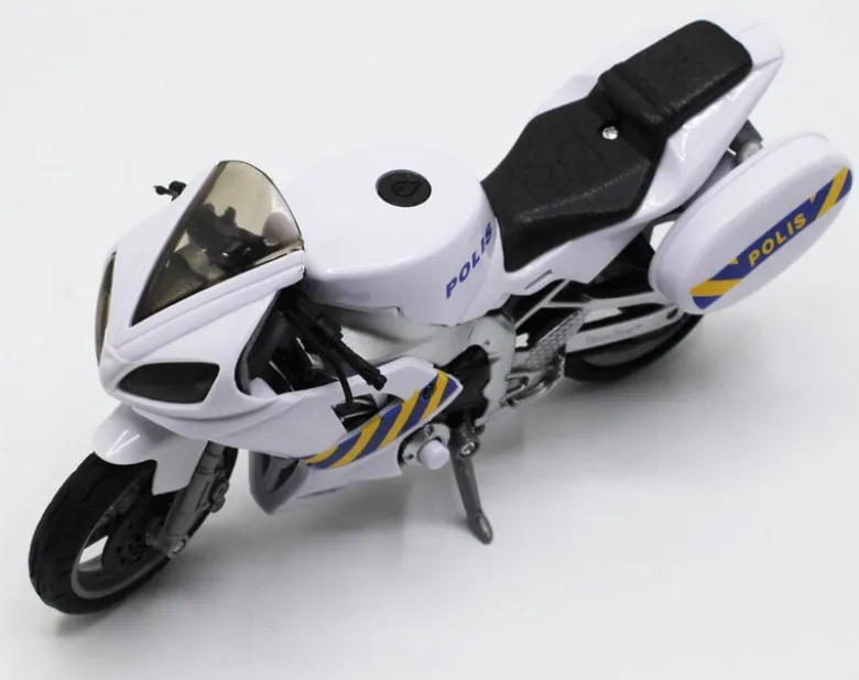 Polismotorcykel Leksak med ljud 1:12