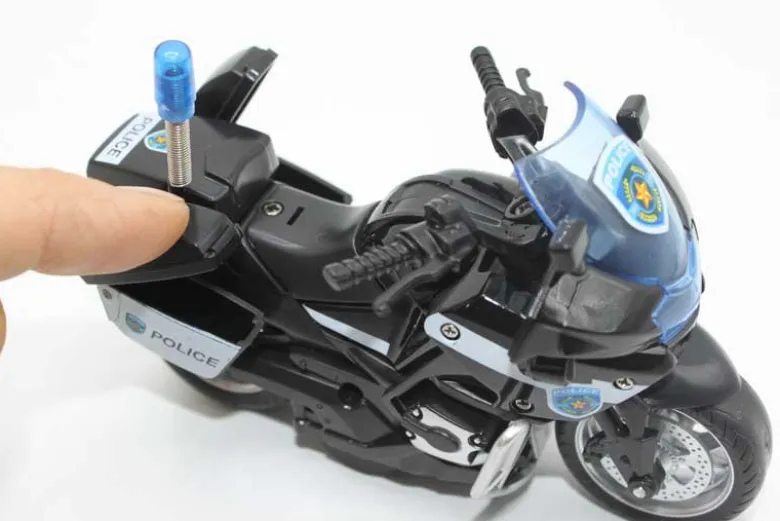 Polismotorcykel Police USA Leksaksmotorcykel med ljud Kids Globe 13 cm
