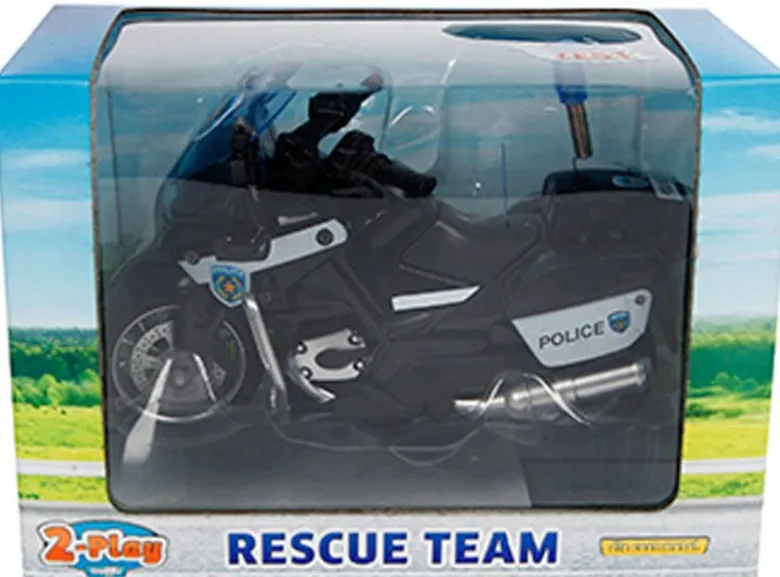 Polismotorcykel Police USA Leksaksmotorcykel med ljud Kids Globe 13 cm
