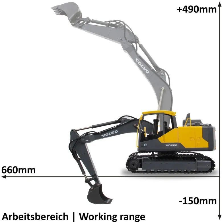 Radiostyrd Grävmaskin Volvo EC160E Jamara 2,4 Ghz