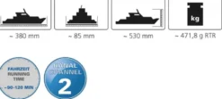 Radiostyrd Segelbåt Atlantique Jamara 5 km/h