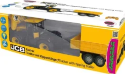 Radiostyrd Traktor JCB Fastrac med släpkärra Jamara 1:24