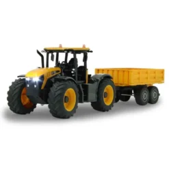 Radiostyrd Traktor JCB Fastrac med släpkärra Jamara 1:24