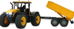 Radiostyrd Traktor JCB Fastrac med släpkärra Jamara 1:24