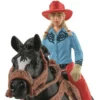 Schleich Barrel Racing med Cowboyflicka 42576