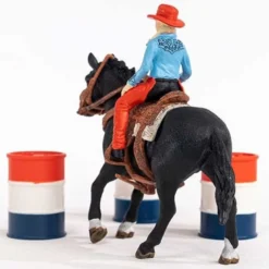 Schleich Barrel Racing med Cowboyflicka 42576