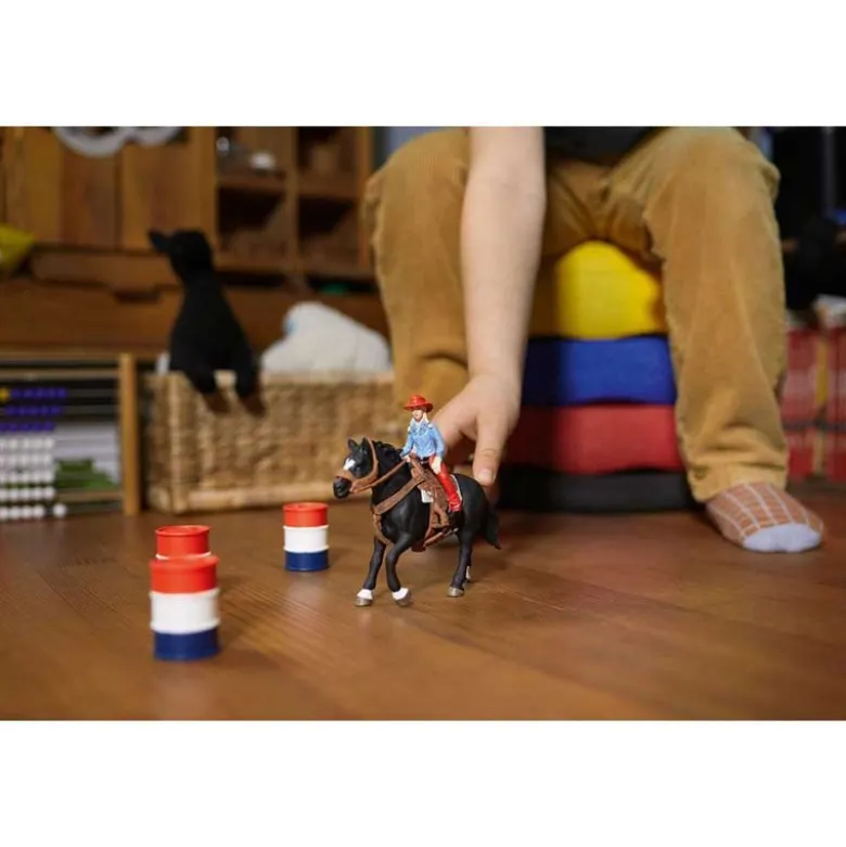Schleich Barrel Racing med Cowboyflicka 42576