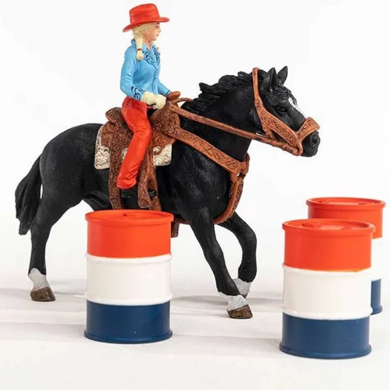 Schleich Barrel Racing med Cowboyflicka 42576