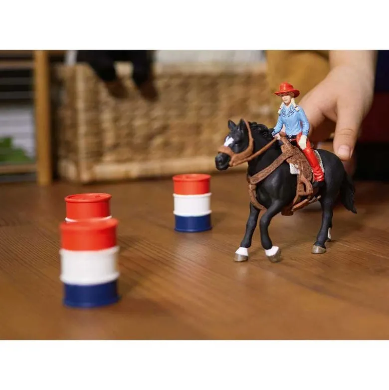 Schleich Barrel Racing med Cowboyflicka 42576