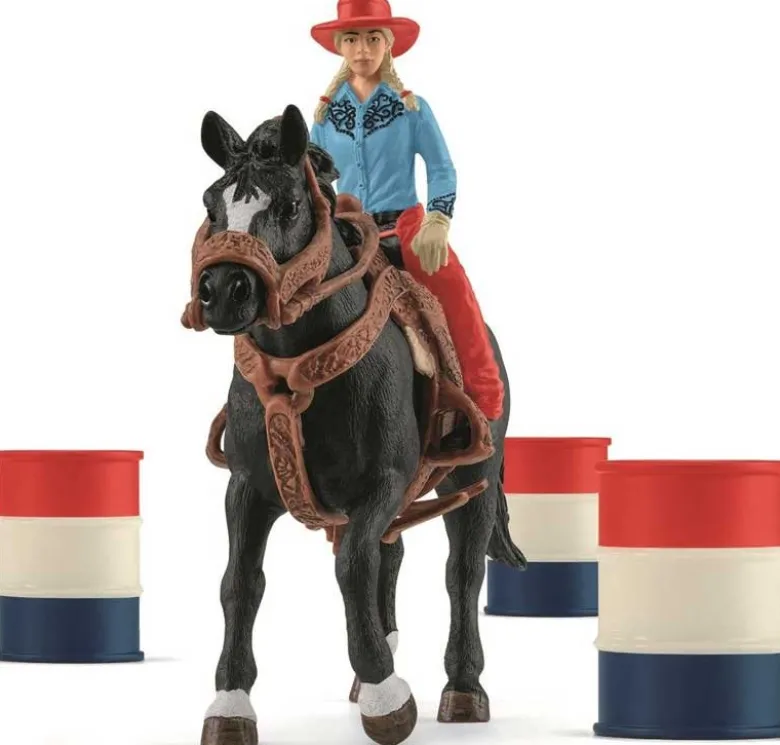 Schleich Barrel Racing med Cowboyflicka 42576