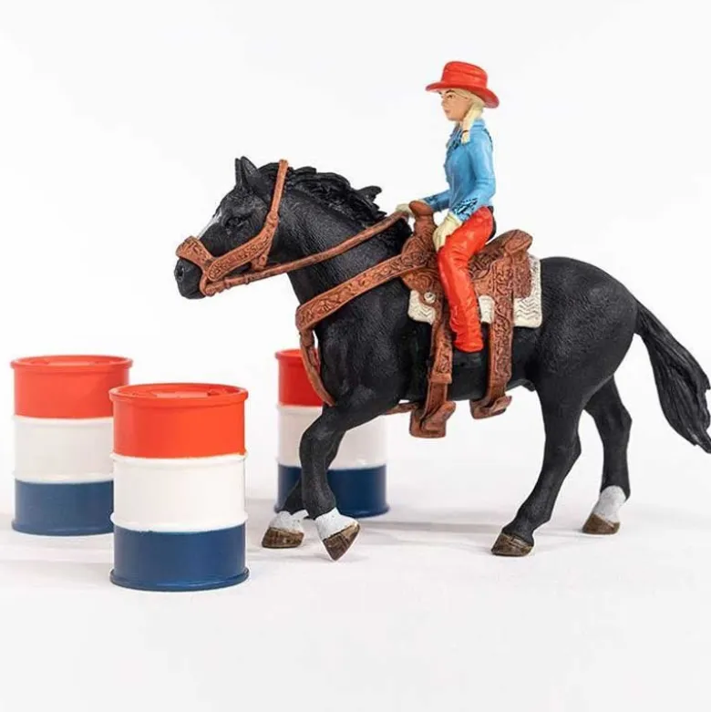 Schleich Barrel Racing med Cowboyflicka 42576