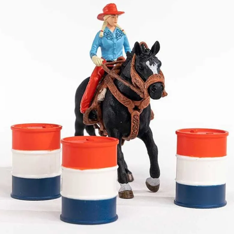 Schleich Barrel Racing med Cowboyflicka 42576