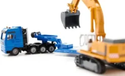 Siku Lastbil Transport med Trailer och Grävmaskin Liebherr 1847 - 1:87