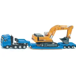 Siku Lastbil Transport med Trailer och Grävmaskin Liebherr 1847 - 1:87