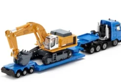 Siku Lastbil Transport med Trailer och Grävmaskin Liebherr 1847 - 1:87