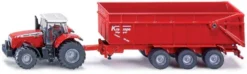Siku Leksakstraktor Massey Ferguson 8480 med Krampe släp 1844 - 1:87