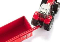 Siku Leksakstraktor Massey Ferguson 8480 med Krampe släp 1844 - 1:87