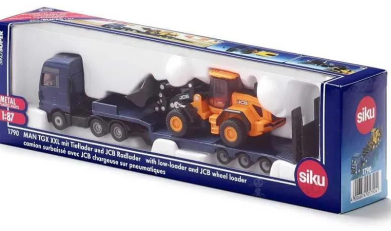 Siku MAN Lastbil Transport med JCB Lastmaskin 1:87