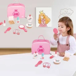 Sminkväska leksak med tillbehör i trä 10 delar Tooky Toy
