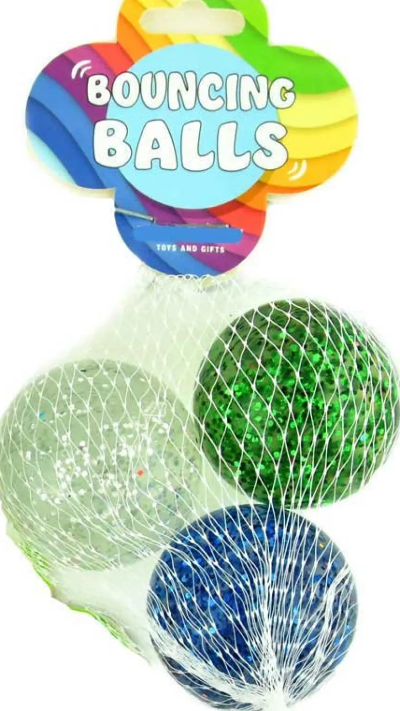 3 st. Glitter Studsbollar 4 cm