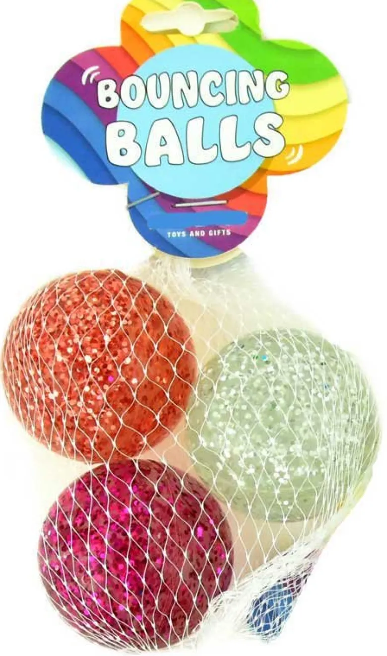 3 st. Glitter Studsbollar 4 cm