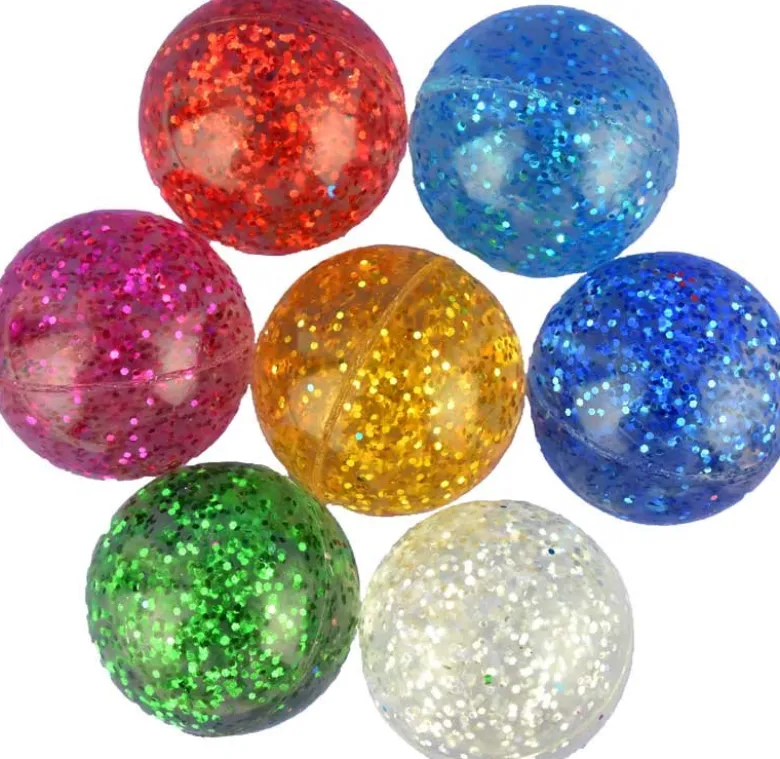 3 st. Glitter Studsbollar 4 cm