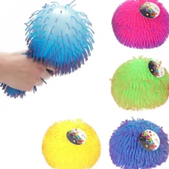 Stor Tvåfärgad Puffer Fluffy Klämboll 25 cm
