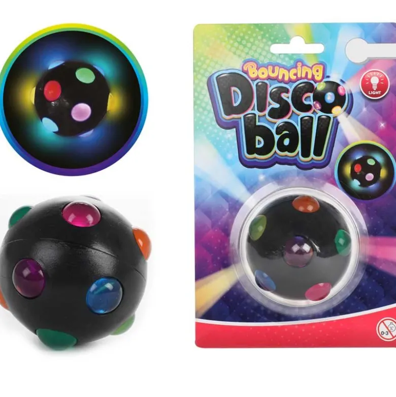 Studsboll Disco med ljus 5,5 cm