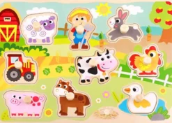 Träpussel med figursågade bondgårdsdjur Tooky Toy