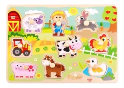 Träpussel med figursågade bondgårdsdjur Tooky Toy
