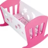 Vagga till docka rosa och vit Dolls Room