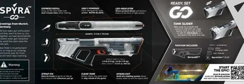 Vattenpistol SpyraGo Clear